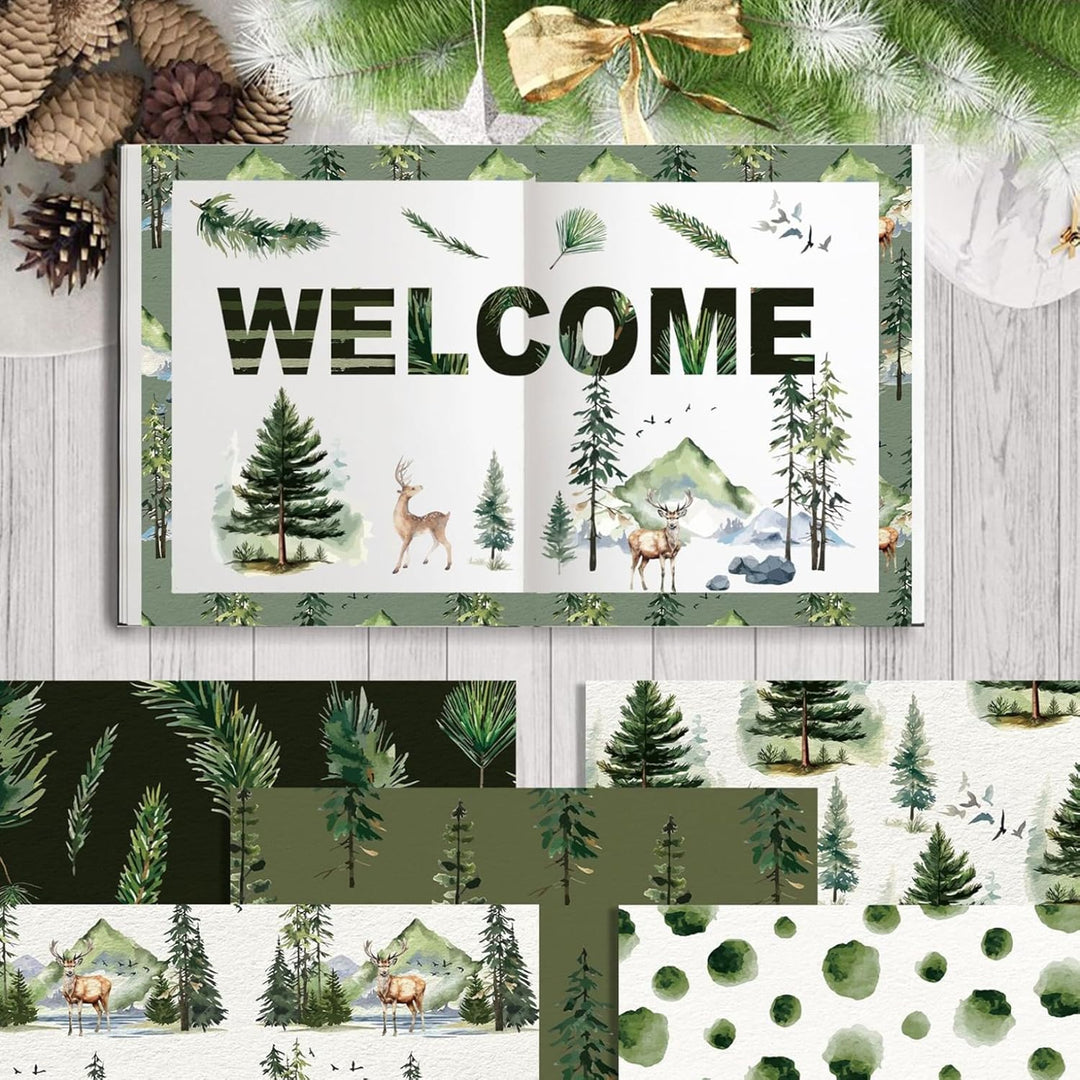 24PCS 12x12 Doppelsieges Weihnachts -Scrapbook -Papier, festliches Thema Karton für DIY -Alben, Zeit