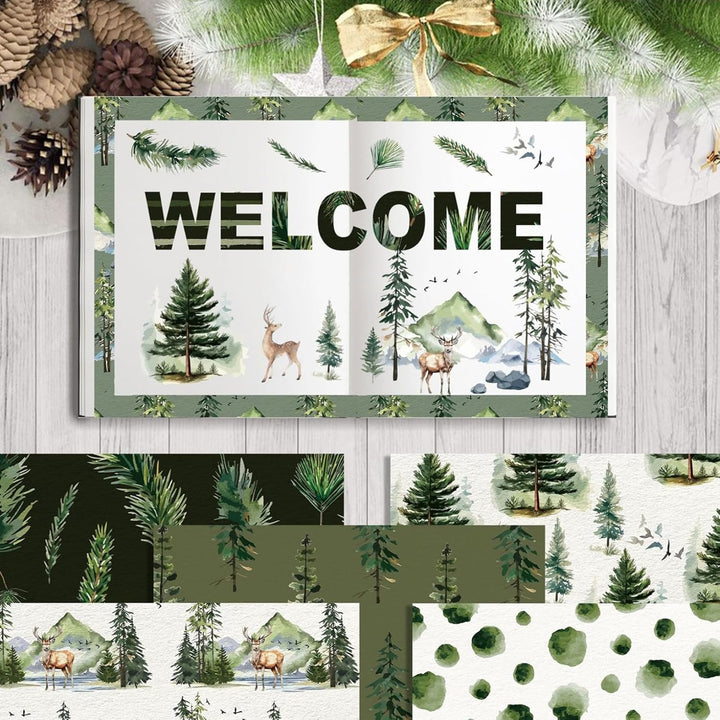 24PCS 12x12 Doppelsieges Weihnachts -Scrapbook -Papier, festliches Thema Karton für DIY -Alben, Zeit