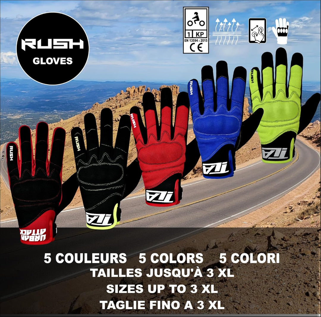 TLA Motocross Handschuhe Enduro Rush - Crosshandschuhe, Motocross Enduro Handschuhe BMX, Quad, Motar
