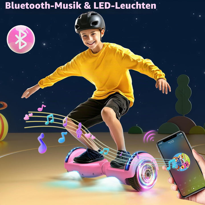 SISIGAD Hoverboard, Auto-équilibré Gyropode électrique 6.5 Pouce Hoverboard Hover Scooter Board avec