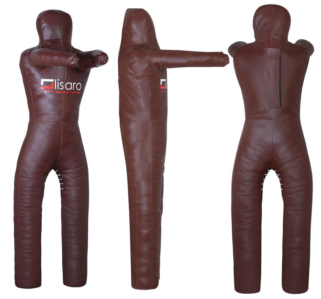 Lisaro Judo Grappling Dummy Gr. 130/145/160/170cm | Box-Dummies | Braun | UNGEFÜLLT | stehend | Schn
