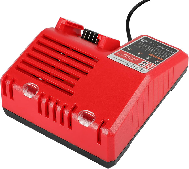 Ersatz Ladegerät für Milwaukee M12 M18 Akku, Milwaukee Ladegerät für 14,4V-18V Lithium Akku, 3A Schn