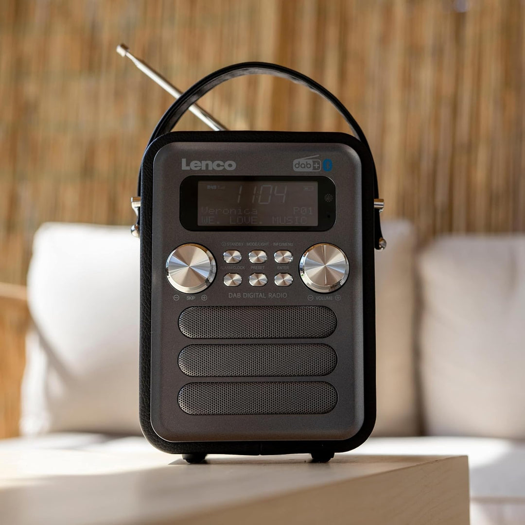 Lenco PDR-051 Tragbares DAB+ Retro Radio - PLL FM Radio mit Bluetooth - Integrierter Akku - 1800mAh