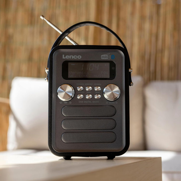 Lenco PDR-051 Tragbares DAB+ Retro Radio - PLL FM Radio mit Bluetooth - Integrierter Akku - 1800mAh
