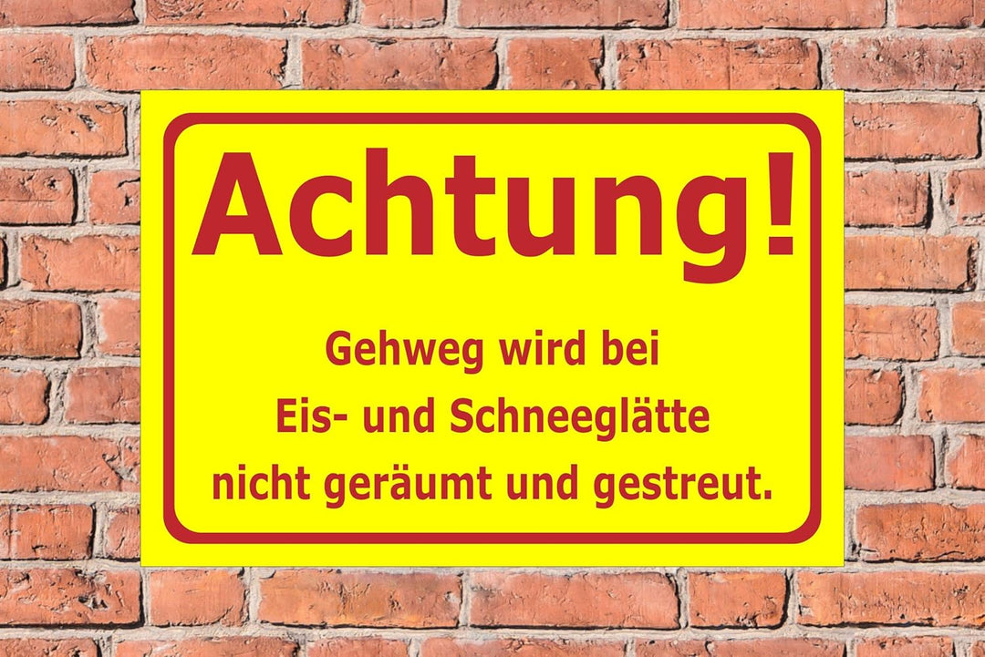 Schild Schnee- und Eisglätte - 45x30cm - Bohrlöcher - 3mm Aluverbund – 20 VAR S00018-033-F 45x30cm –