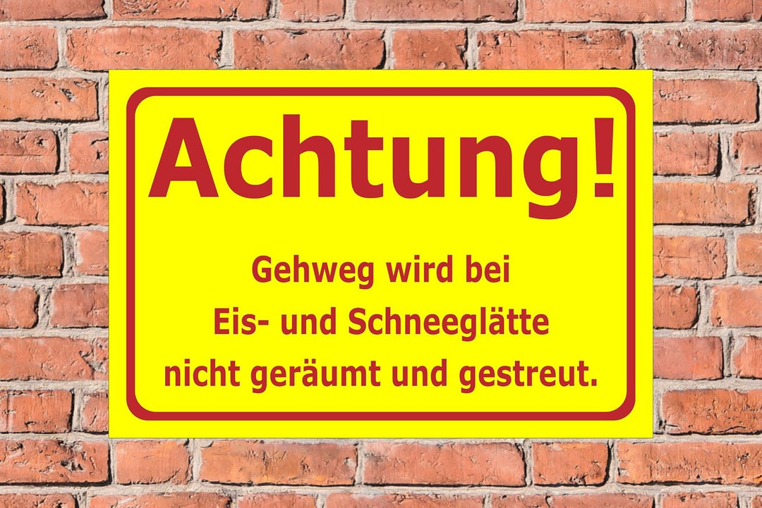 Schild Schnee- und Eisglätte - 60x40cm - 3mm Hartschaum – 20 VAR S00018-033-F 60x40cm – Hartschaumpl