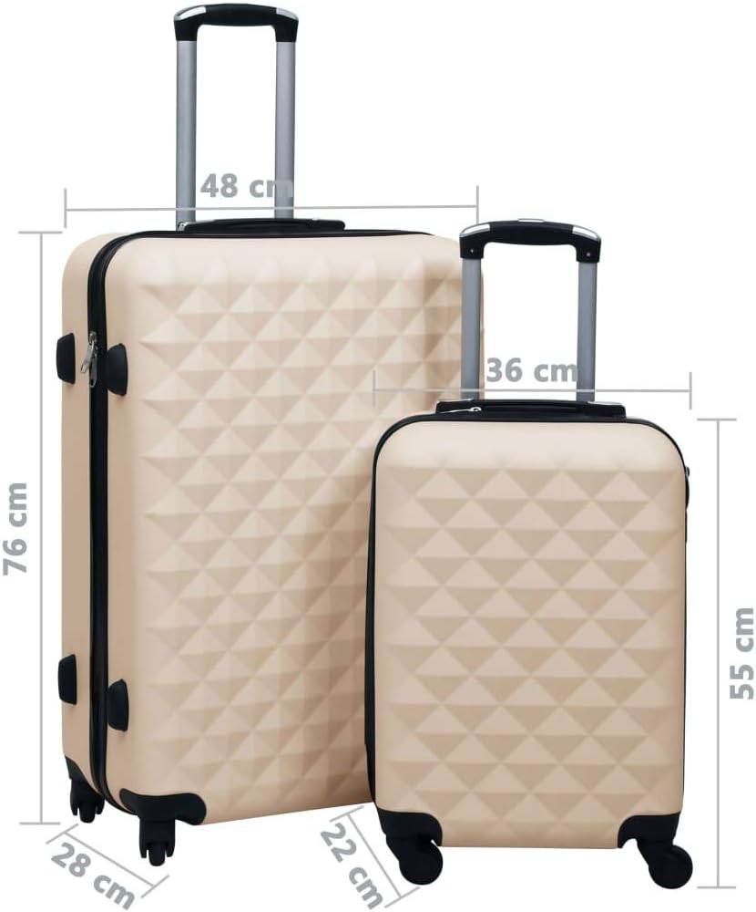 vidaXL Hartschalen-Trolley-Set 2 Stk. Golden ABS, Gold
