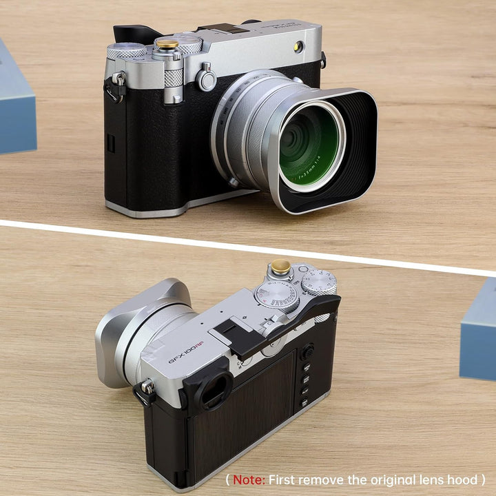 Haoge Gegenlichtblende aus Metall, quadratisch, für Fujifilm GFX100RF Kamerazubehör, Bajonettschirme