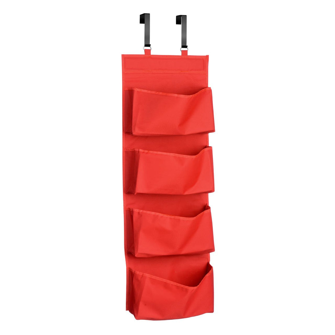 Premier Housewares 1901119 Hängeorganizer für Tür, Polyester, 4 Fächer, Rot, Rot