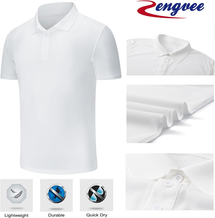 ZENGVEE 3er Pack Poloshirt Herren Sport Atmungsaktives Anti Geruch Schnelltrocknend Casual Outdoor X