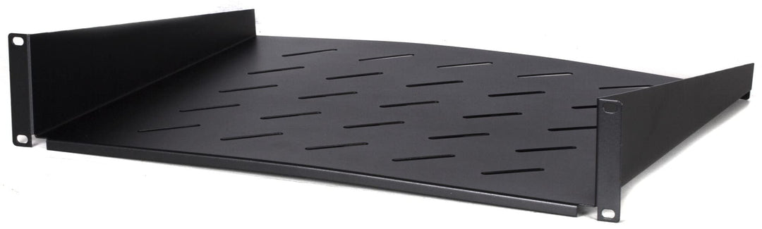 19 Zoll 2HE Fachboden 400mm Tief - Schwarz - Traglast 12 kg 2 HE 400 mm tief, 2 HE 400 mm tief