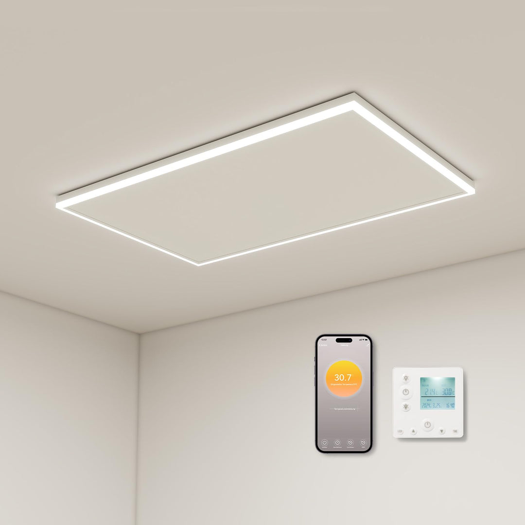 Infrarotheizung Deckenmontage 700 Watt, Deckenheizung Infrarot mit LED Beleuchtung, Infrarotheizung