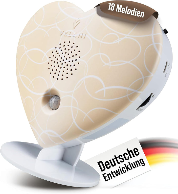 Zwitscher Naturgeräusche Box mit Bewegungsmelder - 18 brillante Klänge, Timer 2–120 Min. für Entspan
