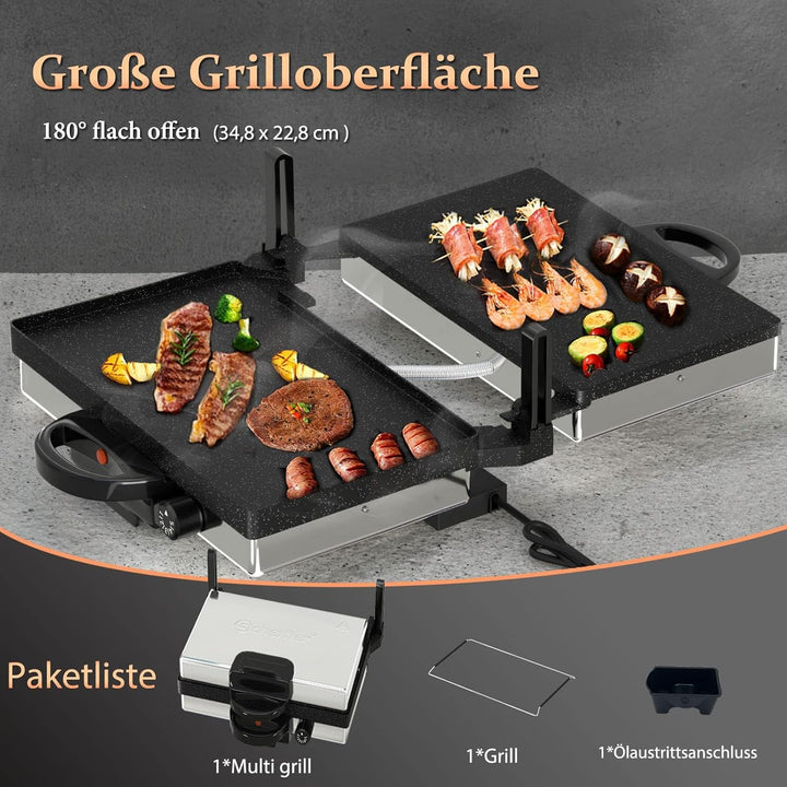 Kontaktgrill, Scheffler 2000W Optigrill,Multi grill, Lahmacun Makinasi, Grill, Toaster, Brotmaschine
