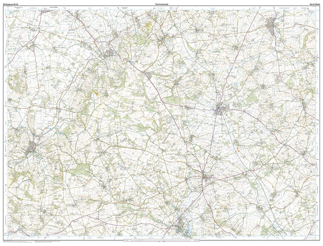The Cotswolds, Burford, Chipping Campden, Cirencester & Stow-on-the Wold (OS Explorer Map Active), K
