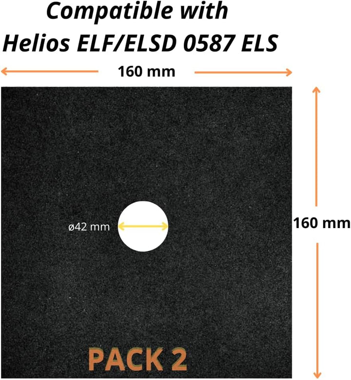 Pack mit 2 Ersatzfiltern kompatibel mit Helios-Lüfter Elf/ELSD 0587 ELS, Luft- und Staubfilter, Abme
