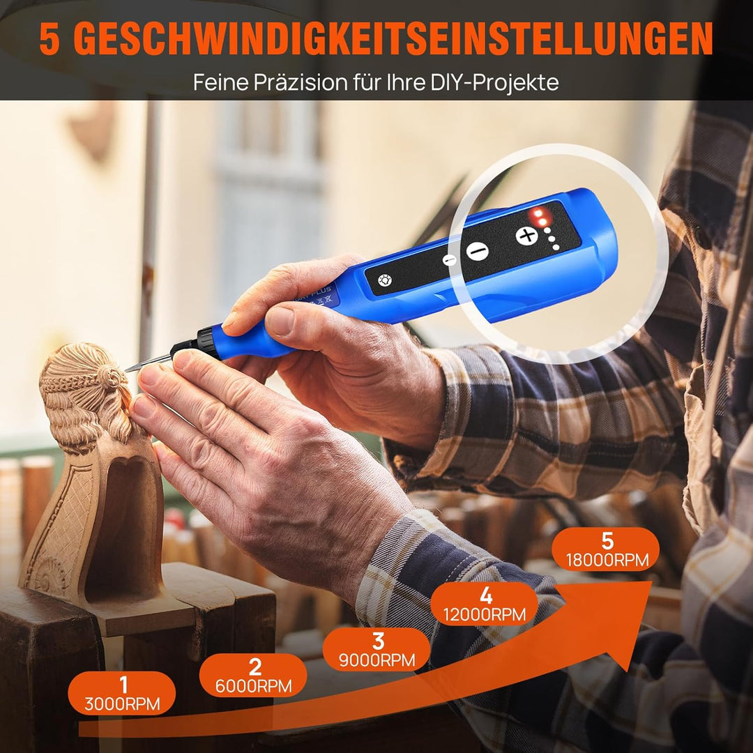 3.7V 1.5Ah Akku Multifunktionswerkzeuge Kabellos Rotationswerkzeuge Set mit 80 Zubehör, Rotationswer