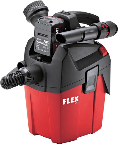 Flex Akku Kompakt Sauger VC 6 L MC 18.0 (Akkusauger 18V, 1400 l/min, Behälter 6 l, mit Zubehör, ohne