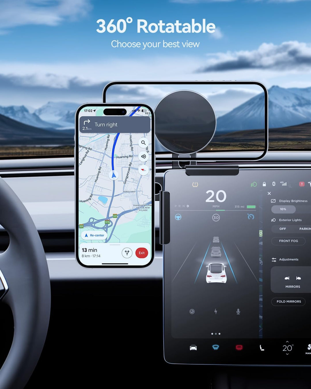 Handyhalterung für Tesla Model 3 Model Y Model S Model X, MagSafe Handyhalter Auto Magnet für iPhone