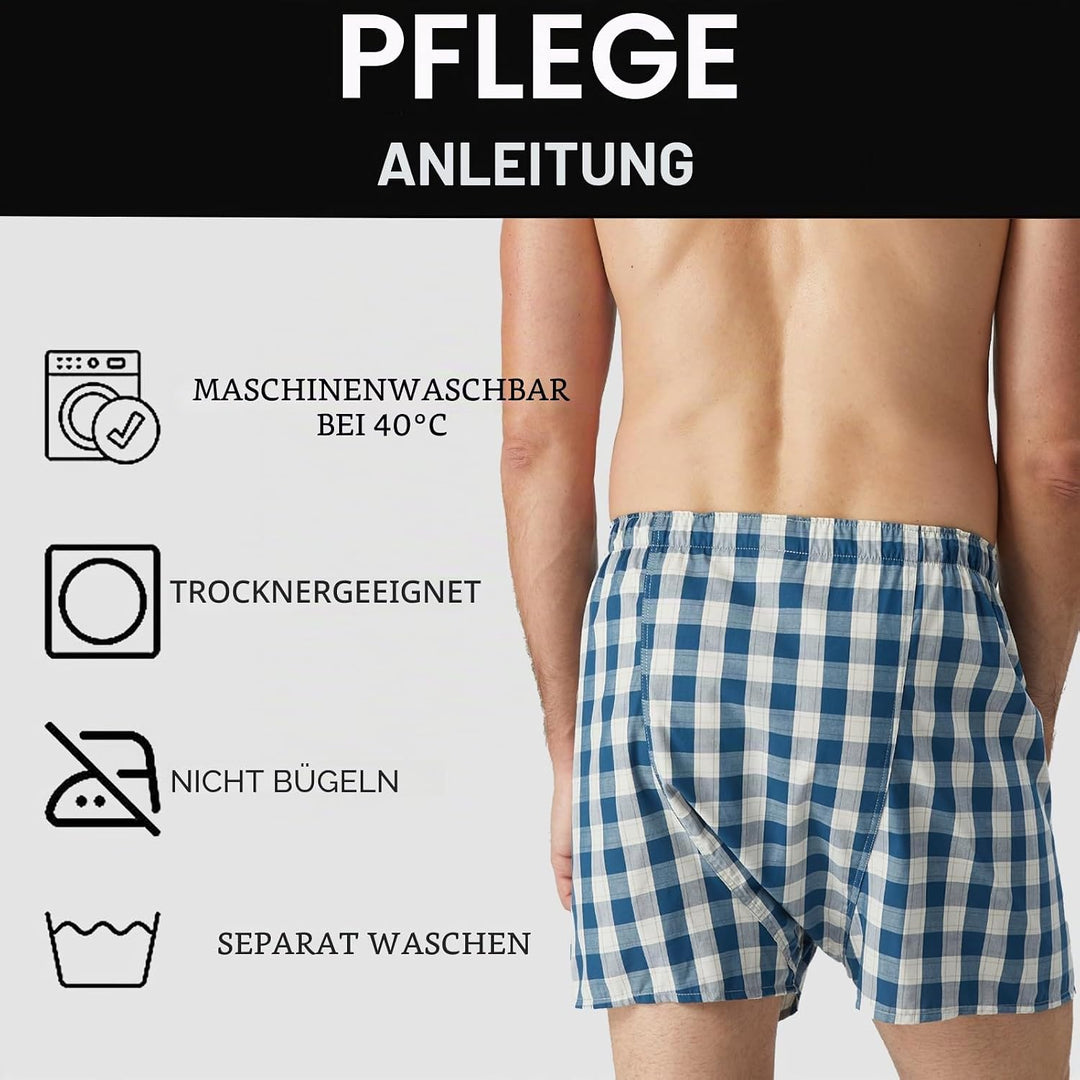 5Mayi Mens Boxers Shorts Multipack Woven Mens Underwear Pack Cotton Plaid Men's Boxers, S F: Kariert