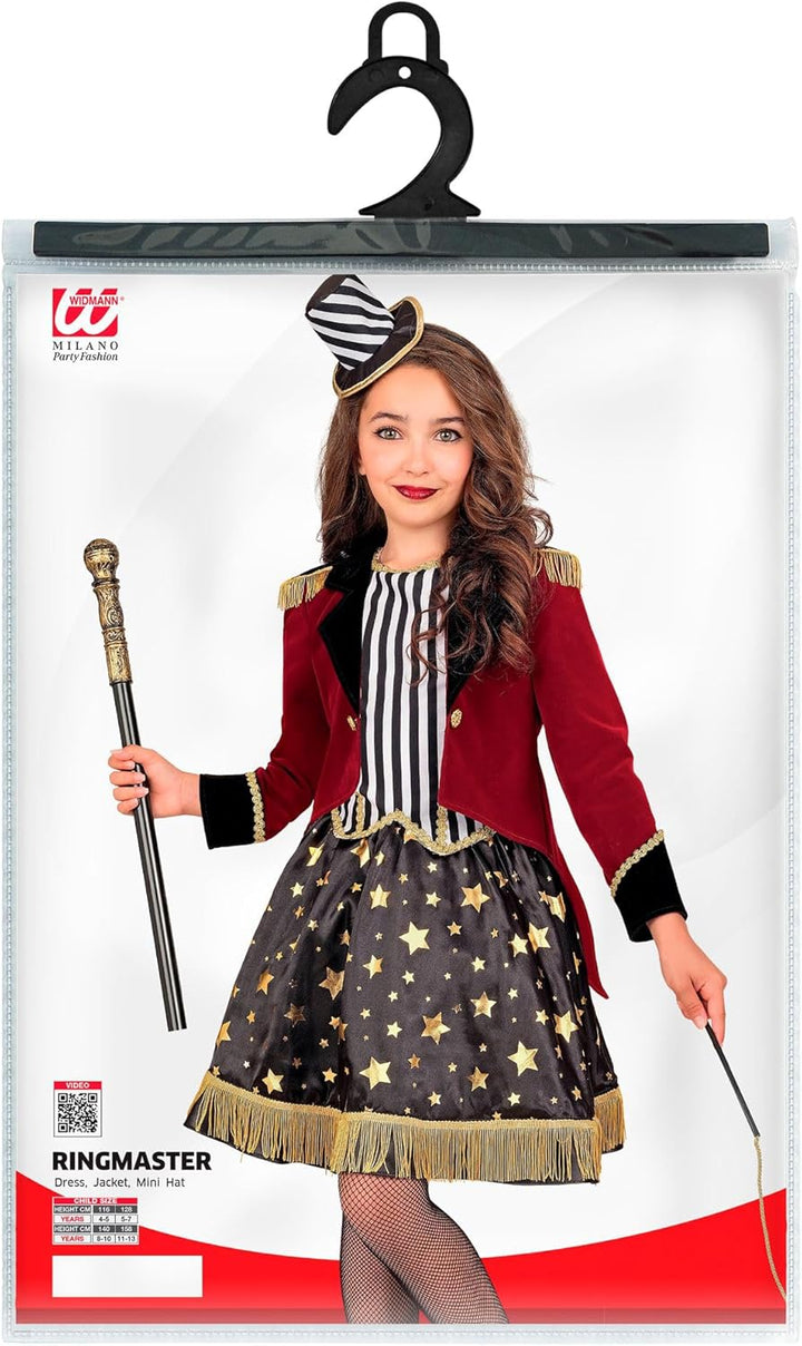 W WIDMANN MILANO Party Fashion - Zirkusdirektorin Kostüm Mädchen, 3-teilig, Kleid, Jacke &amp; Minihut,