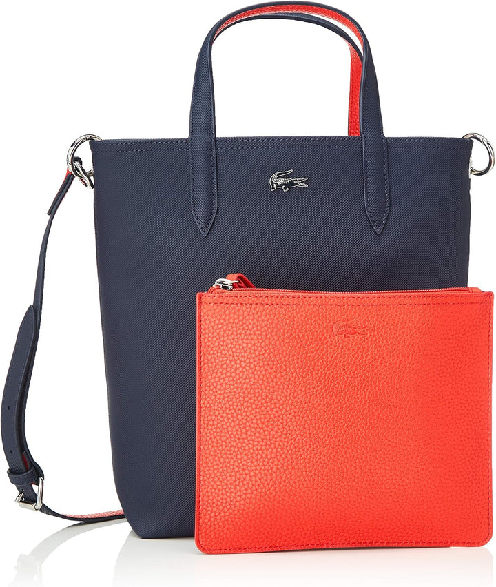 Lacoste Damen Nf2991aa Einkaufstasche Marine 166 Rouge, Marine 166 Rouge