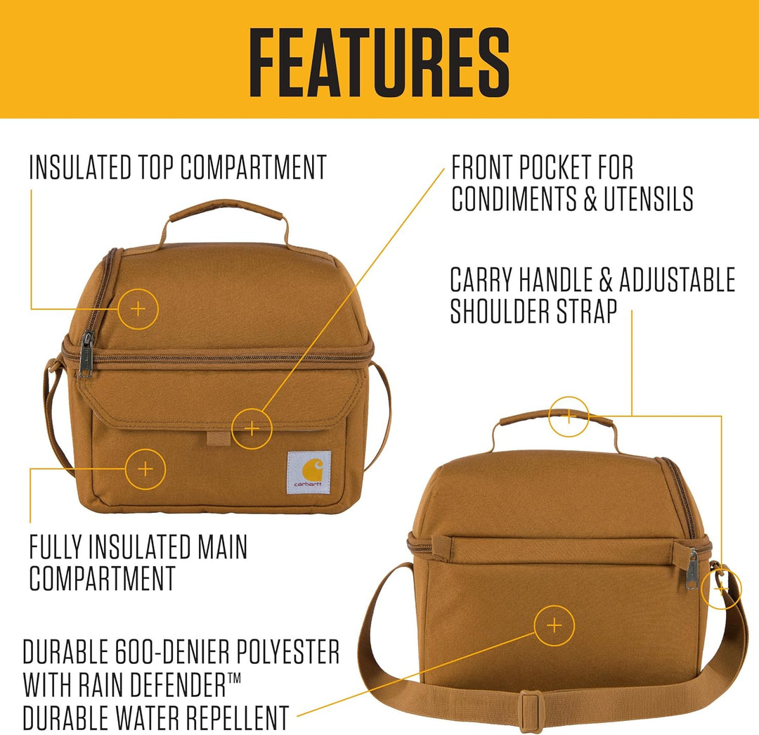 Carhartt Lunchbox mit 12 Dosen, zwei Fächern, langlebig, vollständig isolierte Lunchtasche für Damen