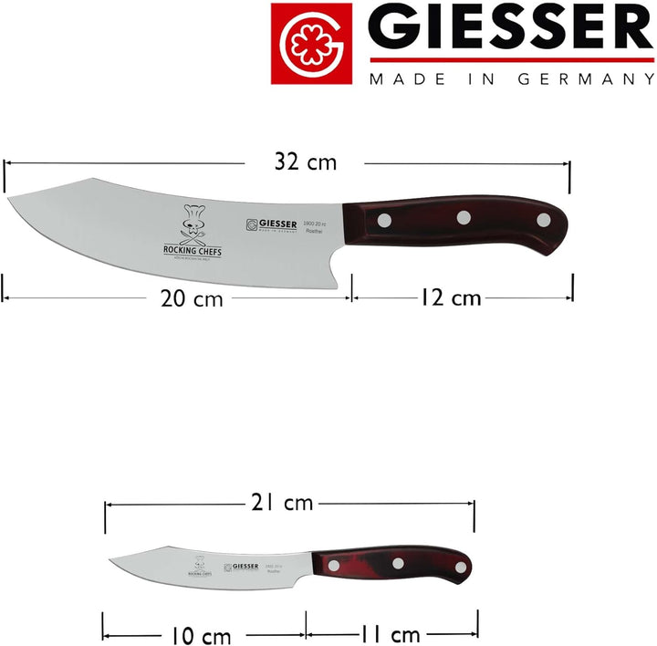 Giesser seit 1776 - Made in Germany - PremiumCut, Rocking Chef, Messerset 2 teilig, Kochmesser 20 cm