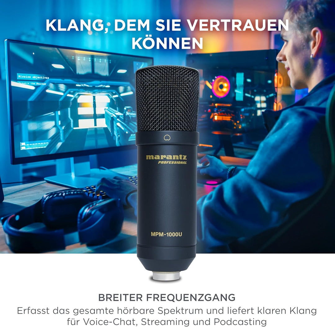Marantz Professional MPM-1000U - Grossmembran USB Kondensator Mikrofon mit Nierencharakteristik mit