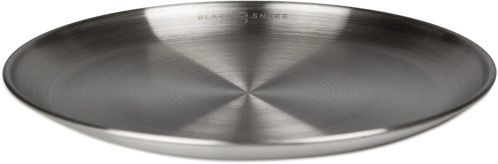 Black Snake® Camping Set - Edelstahl Teller &amp; Tasse mit Besteck | Flacher &amp; tiefer Teller, Lunch-Bes