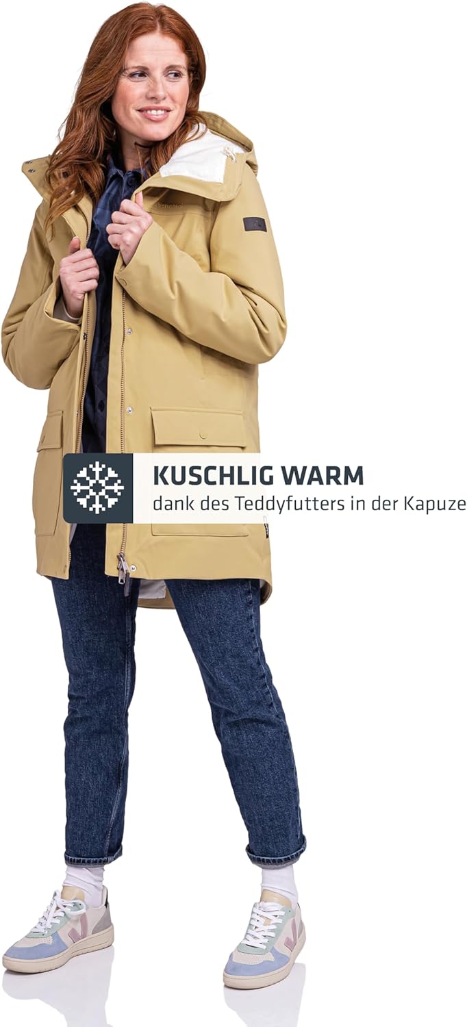 Schöffel Damen Ins. Parka Rotterdam L Mantel, Sand Drift, 36