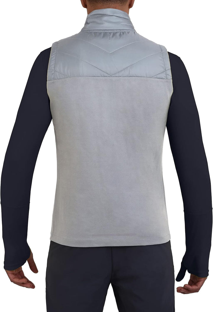 TCA Herren Excel Runner Leichte und gepolsterte Weste mit Reissverschlusstaschen S Hellgrau, S Hellg