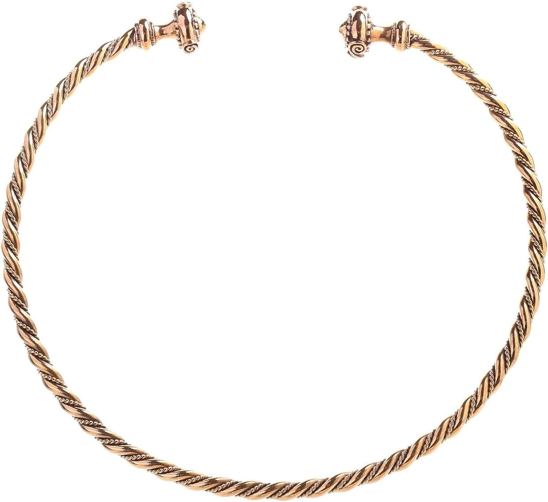 Windalf Keltischer Frauen Torques NARISCA Ø 12.3 cm Frauen Halsreif Handarbeit Bronze