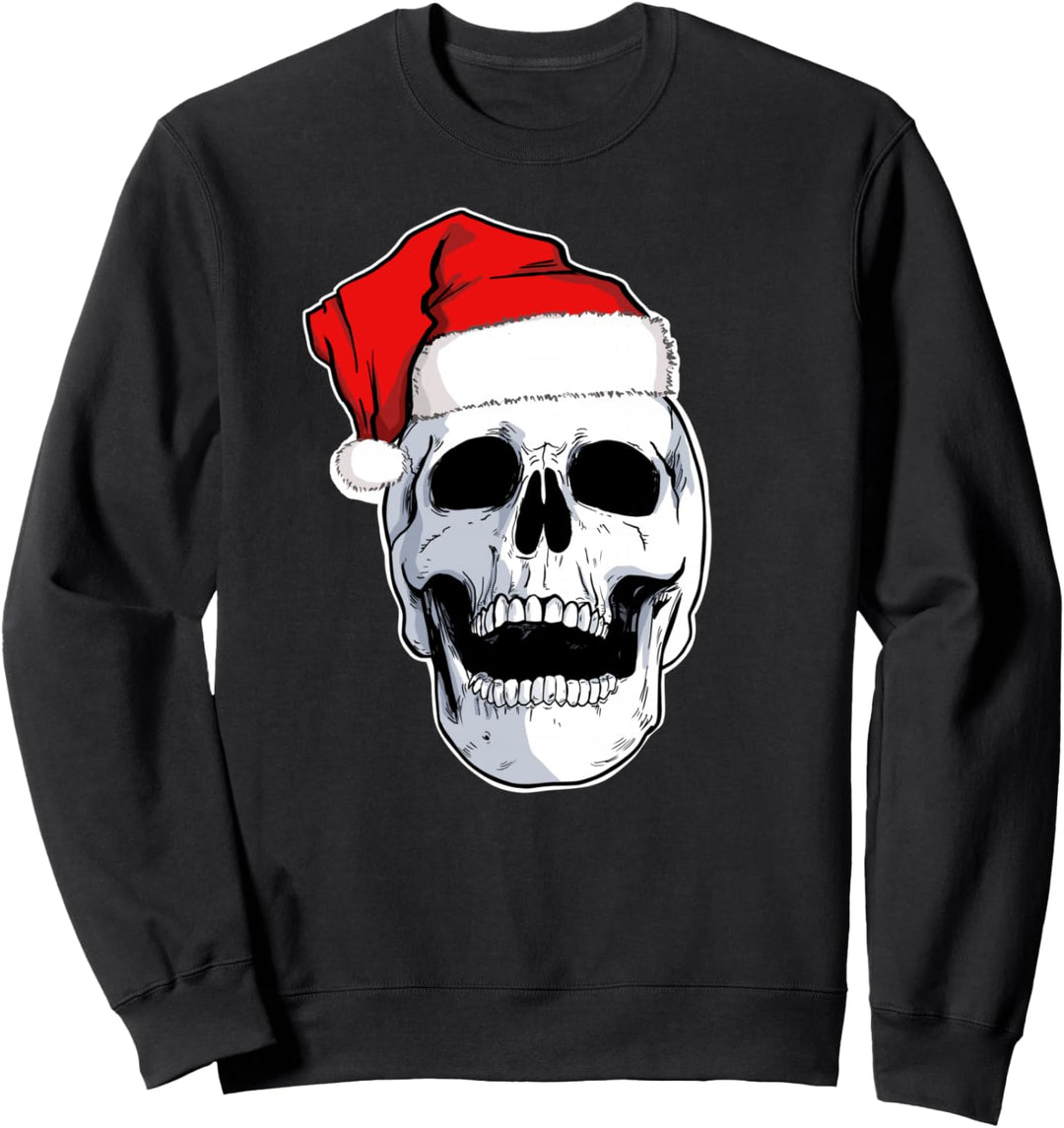 Santa Skull Sleigher Hail Santa Heavy Metal Christmas Sweatshirt