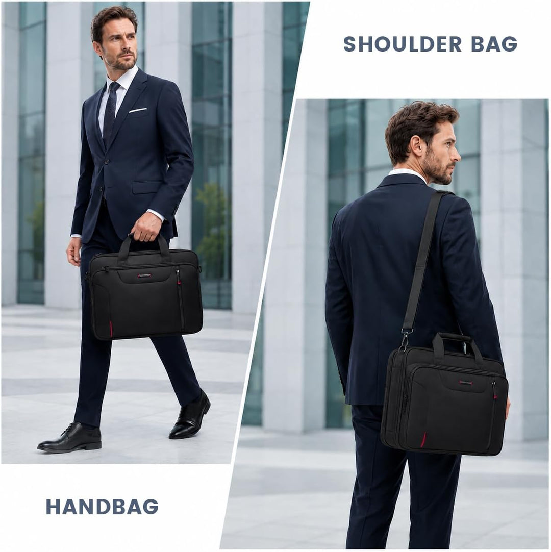 EMPSIGN Laptoptasche Laptop Aktentasche Schwarz/Rot, Schwarz/Rot