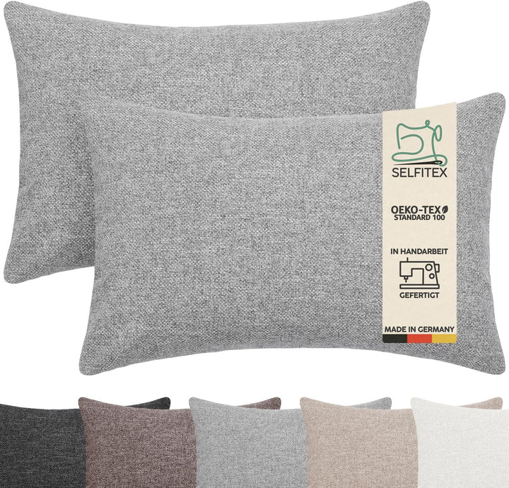 Selfitex 2er Set 40x60 cm, Sofakissen mit Füllung und Bezug, Dekokissen, Kopfkissen mit weicher Kiss