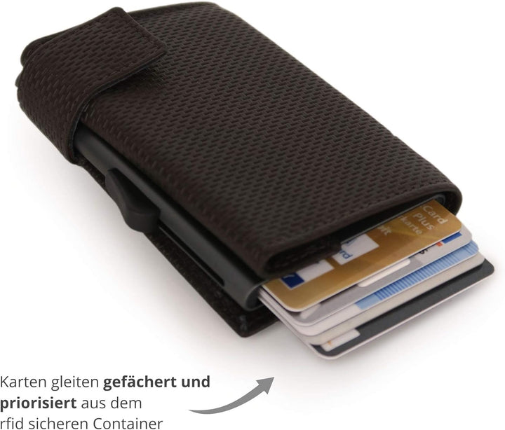 SecWal Kartenetui mit Münzfach Reissverschluss (Braun Osaka), Braun Osaka