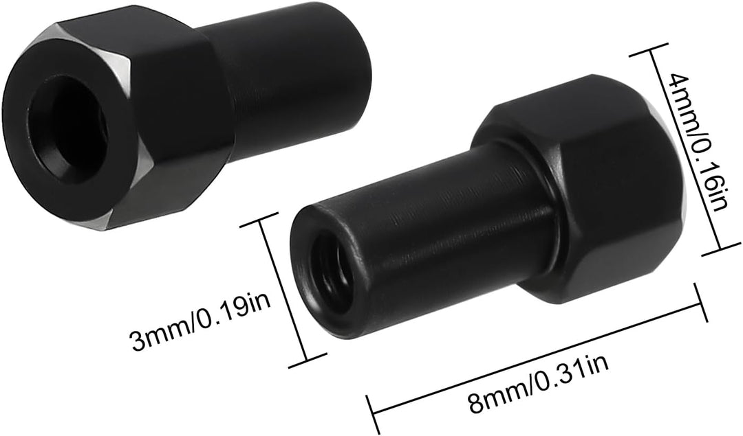INJORA RC Achsschenkel und schwarzer Sechskantverlängerungssatz für Axial Scx24 Upgrades AXI90081 Up