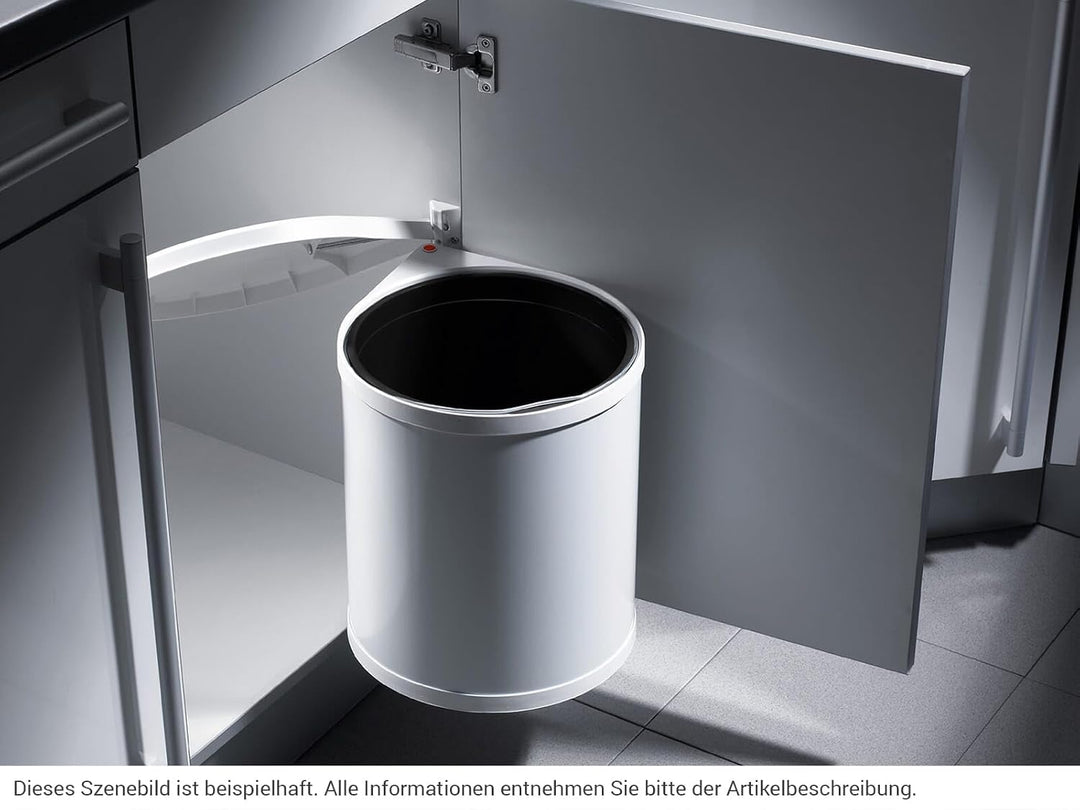 Hailo Abfallsammler 3515011 | Mono Schwenkeimer 15 Liter | Einbau ab 40 cm Unterschrank mit Drehtür