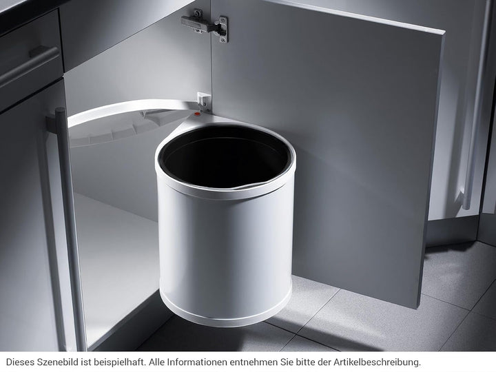 Hailo Abfallsammler 3515011 | Mono Schwenkeimer 15 Liter | Einbau ab 40 cm Unterschrank mit Drehtür