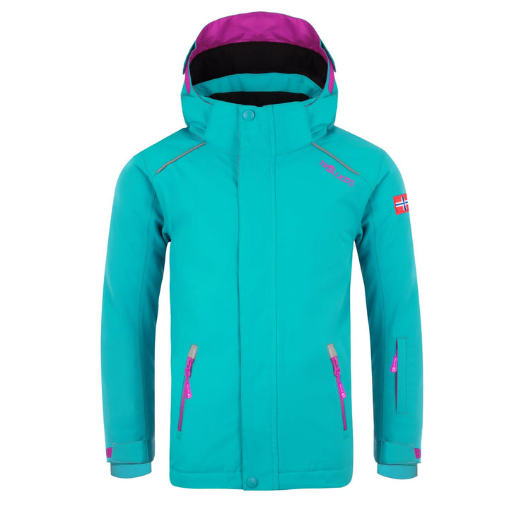 Trollkids Kinder Holmenkollen PRO wasserdichte Winterjacke Skijacke, Türkis