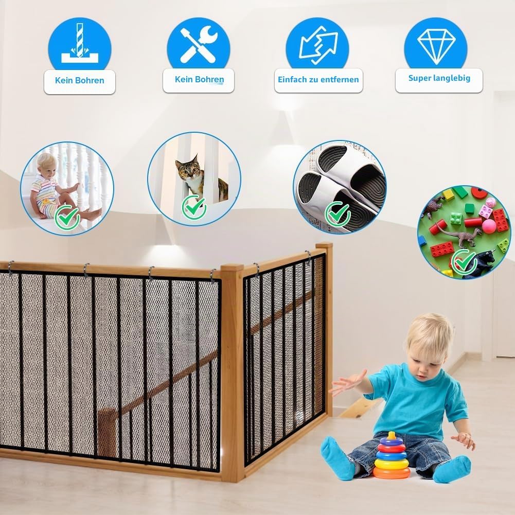 300x90cm Kinder Treppen Sicherheitsnetz, Baby Balkon Geländer Treppenhaus Sicherheitsnetz, Verdicken