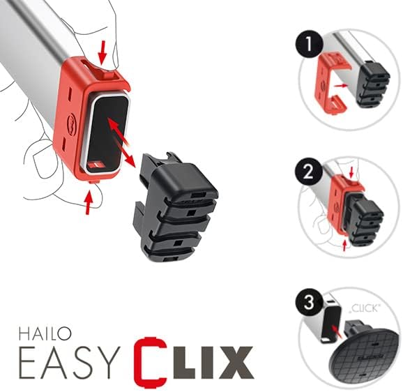 Hailo Stehleiter ComfortLine, 4 XXL-Stufen bis 150 kg, kleine Leiter aus Aluminium mit Ablage & tief