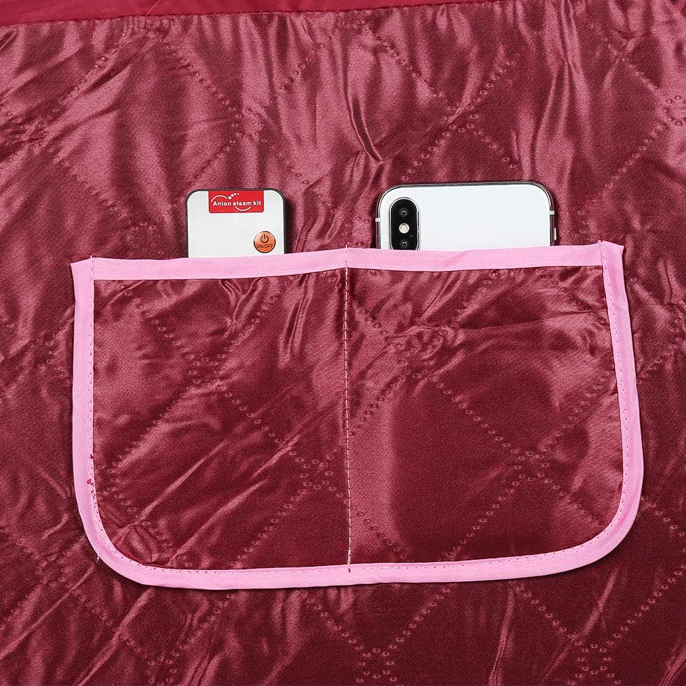 Mobile Mini Dampfsauna Heimsauna Wärmekabine Sitzsauna Saunakabine 80 * 80 * 100 cm 2,5 Liter (Rotwe