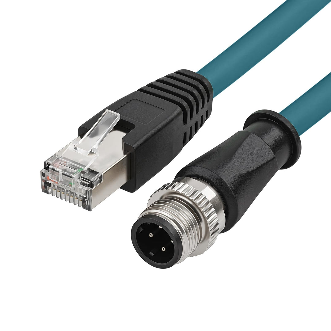 ZBLZGP M12 4 Positionen D-kodierter Stecker auf RJ45 Cat5e Ethernet wasserdichtes Kabel industrielle