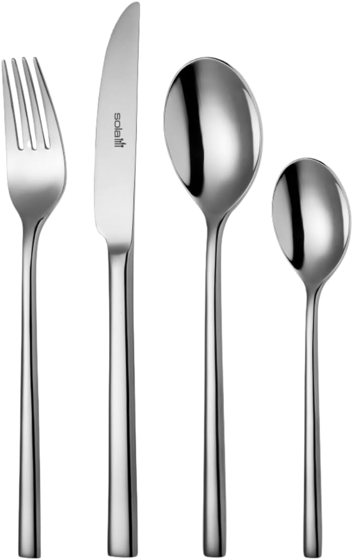Sola Montreux Besteck Set - 6 Personen Essbesteck - 24 Teilig, 18/10 Rostfreiem Stahl - Robustes und