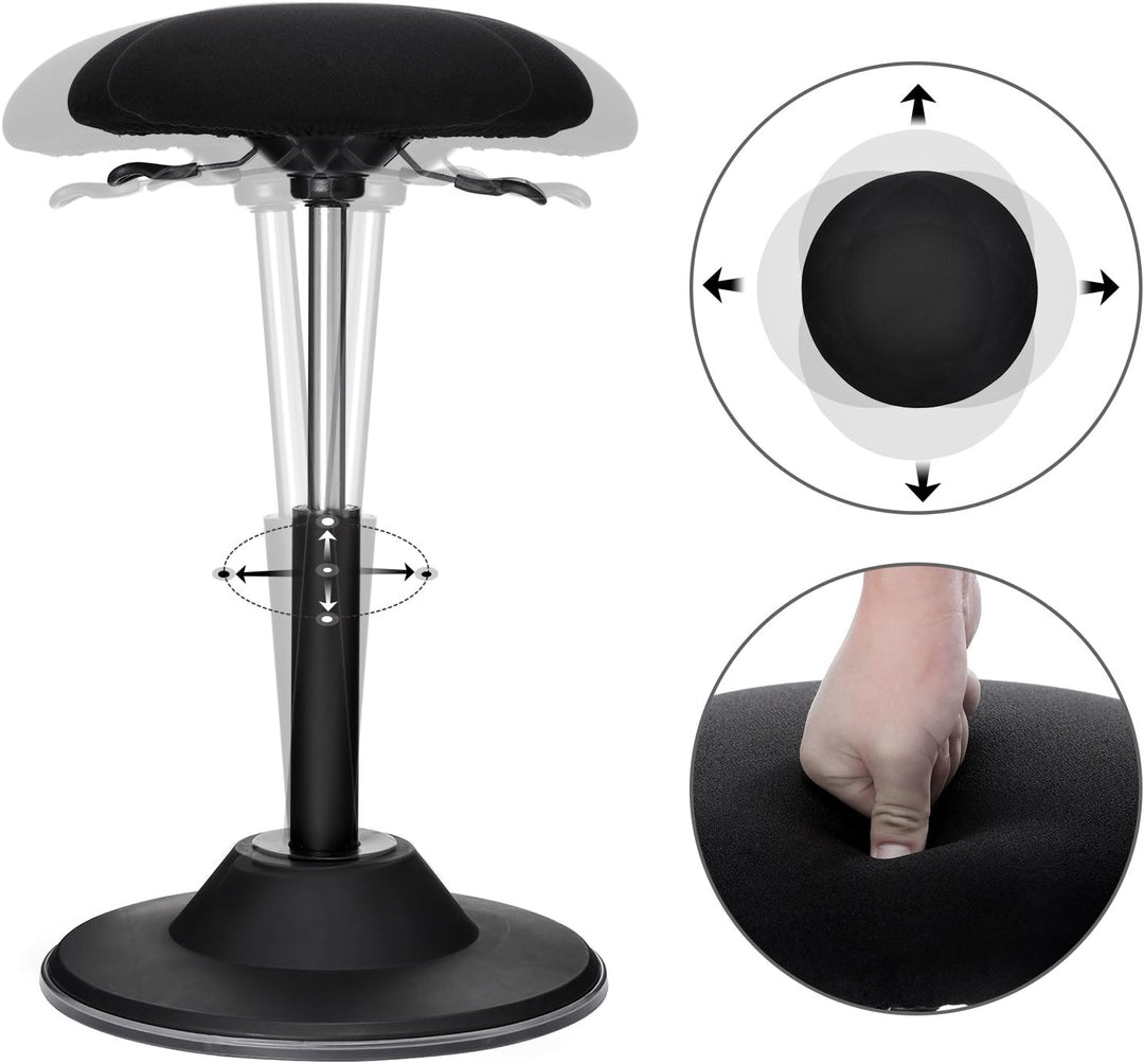 SONGMICS Höhenverstellbarer Bürohocker, ergonomischer Arbeitshocker, um 360° drehbarer Hocker, Sitzh