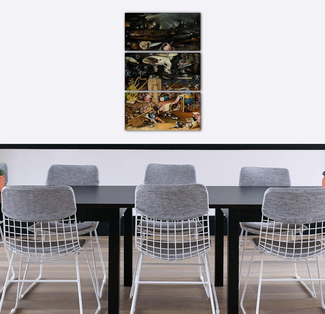 Printed Paintings Leinwand 3-teilig(80x120cm): Hieronymus Bosch - Der Garten der Lüste (1490/1510 80