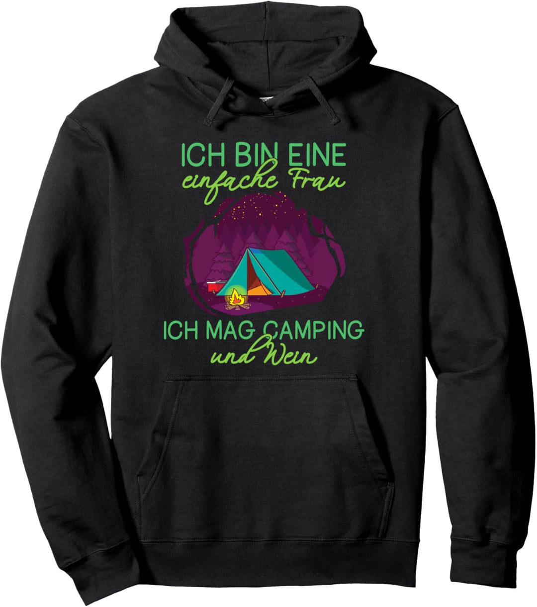 Ich Bin Eine Einfache Frau Camping Spruch Lustiges Natur Pullover Hoodie