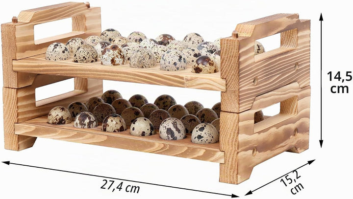 KingLin Wachteleierhalter aus Holz, Taubeneierhalter, Arbeitsplatte, 2-stöckig, Wachteleier-Aufbewah
